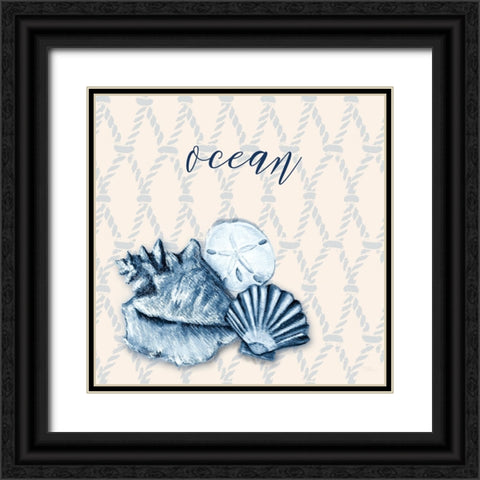 Ocean Waves I Black Ornate Wood Framed Art Print with Double Matting by Hakimipour, Tiffany