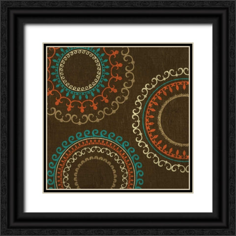 Chocolate Suzani I Black Ornate Wood Framed Art Print with Double Matting by Studio, Sd Graphics