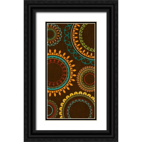 New Suzani Panel II Black Ornate Wood Framed Art Print with Double Matting by SD Graphics Studio