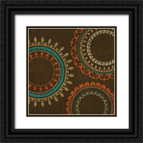 Chocolate Suzani II Black Ornate Wood Framed Art Print with Double Matting by Studio, Sd Graphics