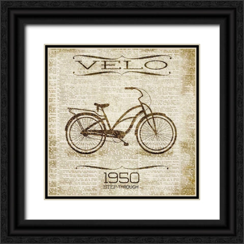 VELO 1950 Black Ornate Wood Framed Art Print with Double Matting by SD Graphics Studio