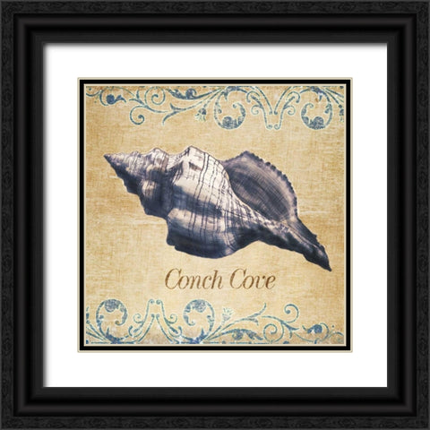 Conch Cove Black Ornate Wood Framed Art Print with Double Matting by SD Graphics Studio