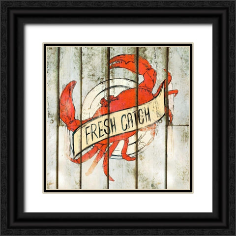 Fresh Catch Square Black Ornate Wood Framed Art Print with Double Matting by SD Graphics Studio