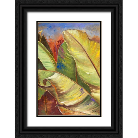 Through the Leaves Square Panel I Black Ornate Wood Framed Art Print with Double Matting by Pinto, Patricia