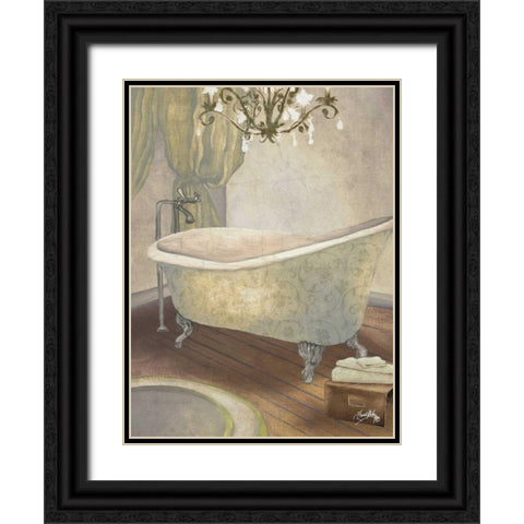 Guest Bathroom II Black Ornate Wood Framed Art Print with Double Matting by Medley, Elizabeth