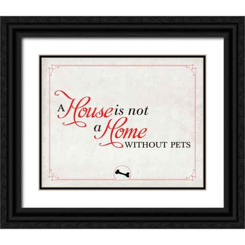 Home without Pets Black Ornate Wood Framed Art Print with Double Matting by SD Graphics Studio