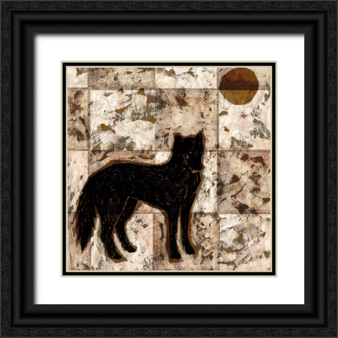Wolf Black Ornate Wood Framed Art Print with Double Matting by Biscardi, Nicholas
