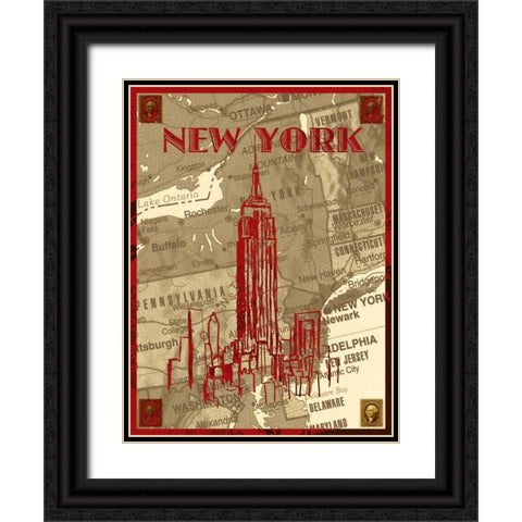 City Stops III Black Ornate Wood Framed Art Print with Double Matting by Biscardi, Nicholas