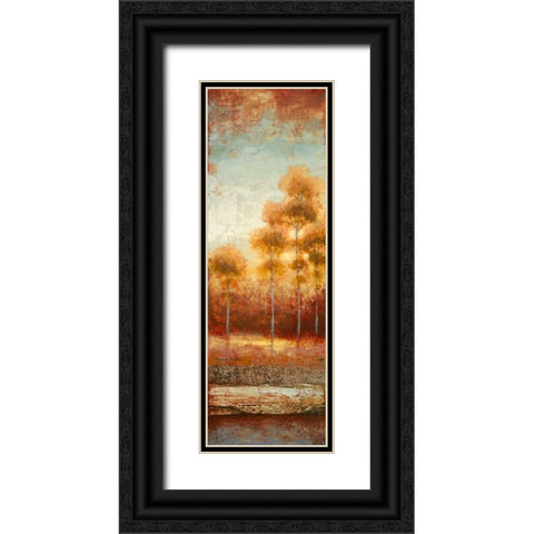 Glowing Red Trees II Black Ornate Wood Framed Art Print with Double Matting by Marcon, Michael
