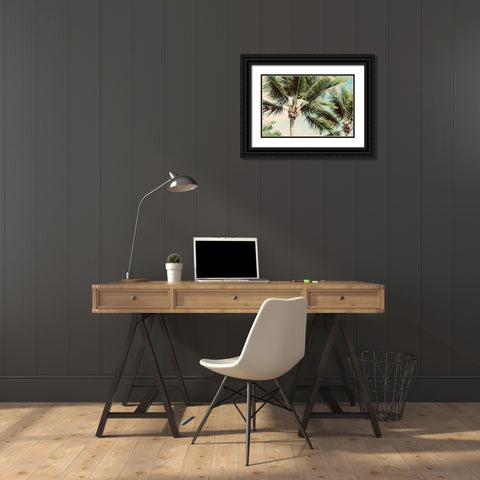 Palm Scene Black Ornate Wood Framed Art Print with Double Matting by Bryant, Susan