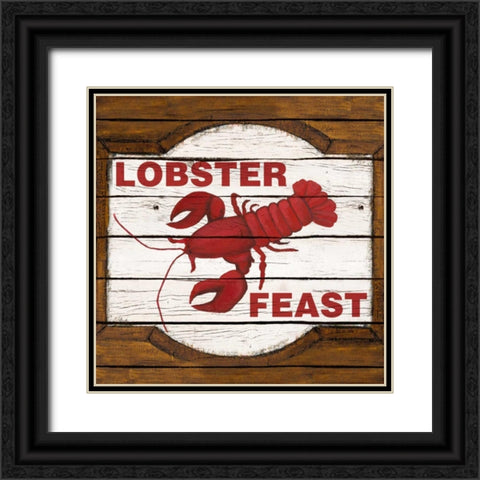 Lobster Feast Black Ornate Wood Framed Art Print with Double Matting by Ritter, Gina