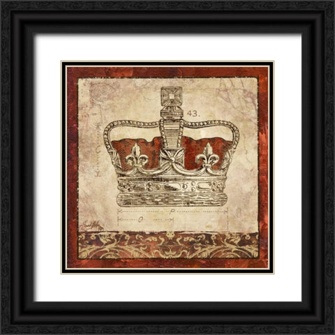 Crowns I Black Ornate Wood Framed Art Print with Double Matting by Medley, Elizabeth