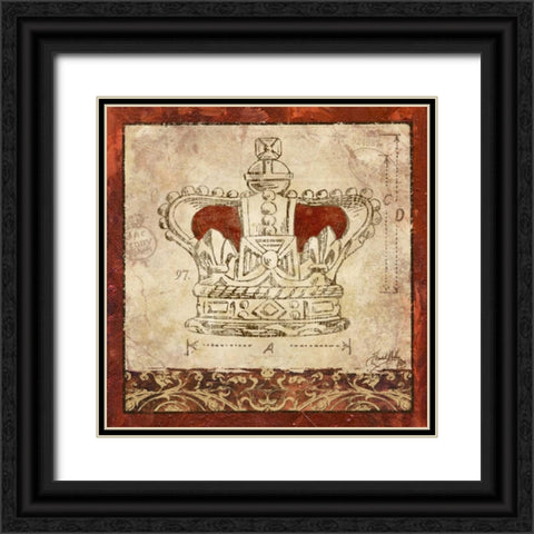 Crowns II Black Ornate Wood Framed Art Print with Double Matting by Medley, Elizabeth