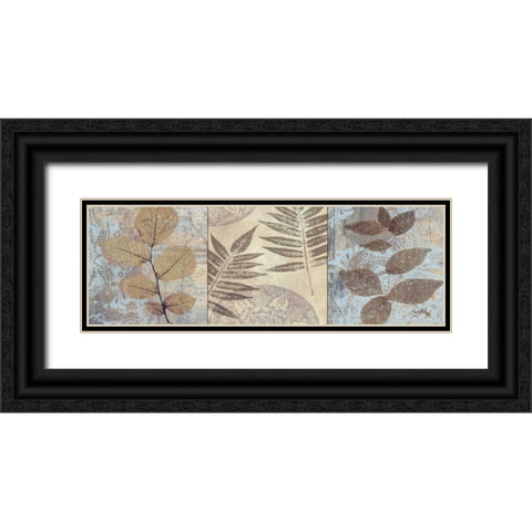 Leaves and Rosettes I Black Ornate Wood Framed Art Print with Double Matting by Medley, Elizabeth