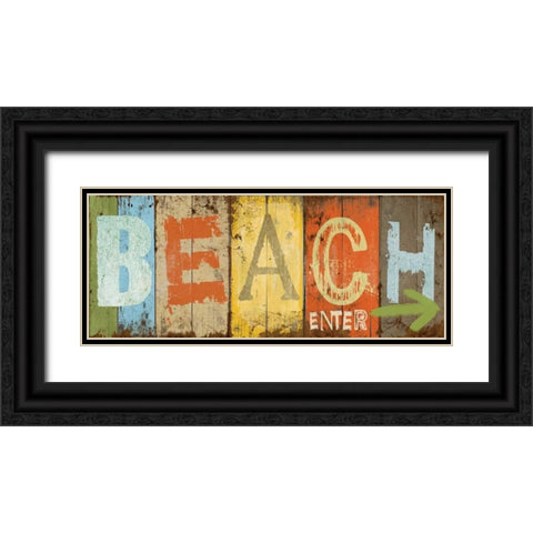 Beach Black Ornate Wood Framed Art Print with Double Matting by Medley, Elizabeth