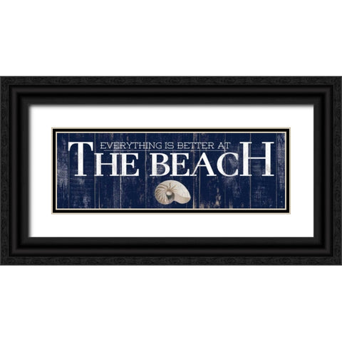 The Beach Black Ornate Wood Framed Art Print with Double Matting by Medley, Elizabeth