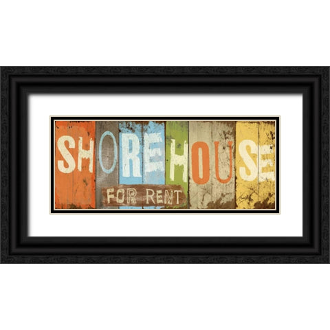 Shorehouse Black Ornate Wood Framed Art Print with Double Matting by Medley, Elizabeth