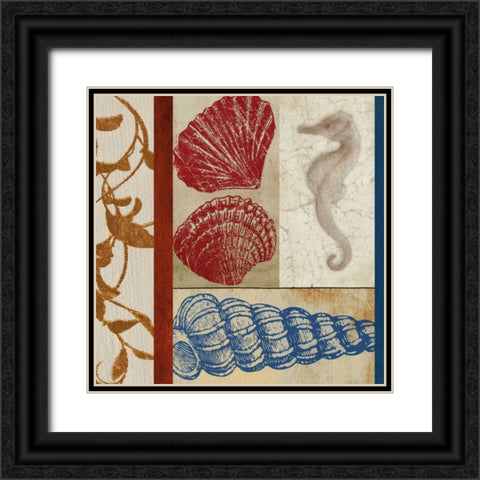 Nautical Surroundings Squares II Black Ornate Wood Framed Art Print with Double Matting by Medley, Elizabeth