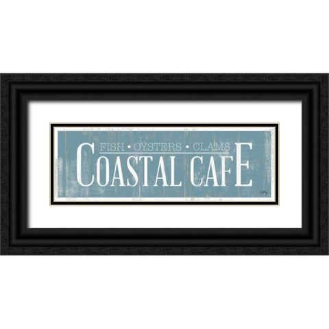 Coastal Cafe Black Ornate Wood Framed Art Print with Double Matting by Medley, Elizabeth