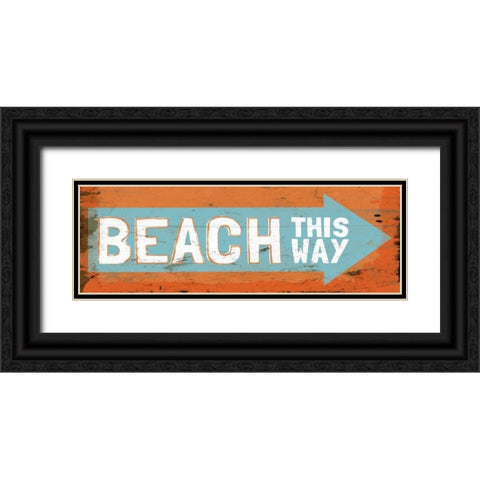 Beach This Way Black Ornate Wood Framed Art Print with Double Matting by Medley, Elizabeth
