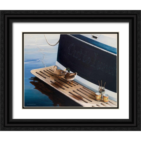 Out to Lunch Black Ornate Wood Framed Art Print with Double Matting by Nawrocke, Bruce