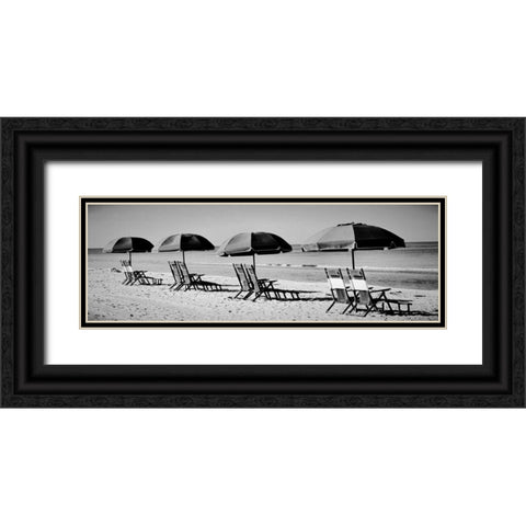 Beach Reunion Black Ornate Wood Framed Art Print with Double Matting by Peck, Gail