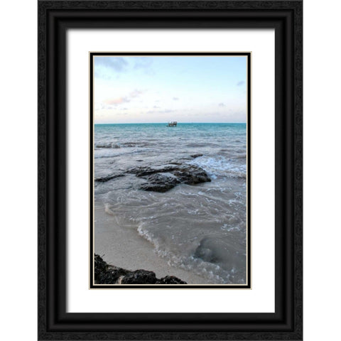 Crashing Waves Black Ornate Wood Framed Art Print with Double Matting by Peck, Gail