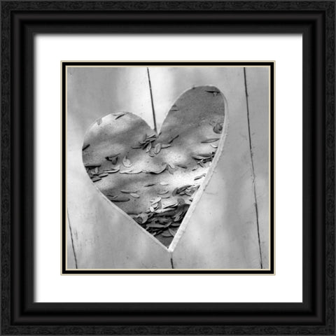 B-W Heart Full of Love Black Ornate Wood Framed Art Print with Double Matting by Peck, Gail