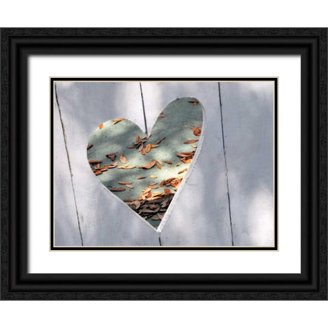 Heart Full of Love Black Ornate Wood Framed Art Print with Double Matting by Peck, Gail