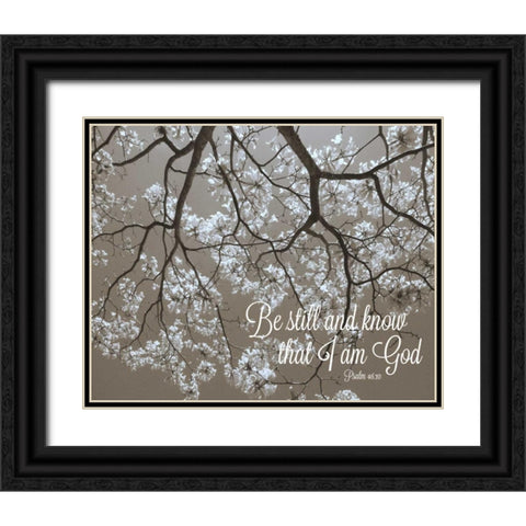 Be Still Black Ornate Wood Framed Art Print with Double Matting by Peck, Gail