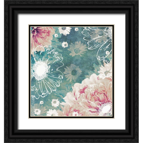 Ethereal Flowers Black Ornate Wood Framed Art Print with Double Matting by Peck, Gail