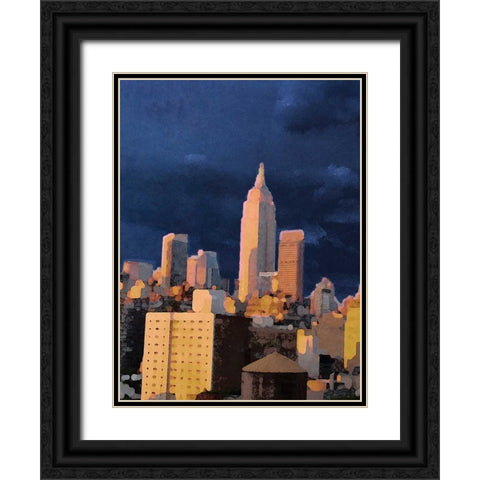 The City I Black Ornate Wood Framed Art Print with Double Matting by Biscardi, Nicholas