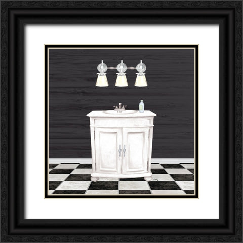Modern Bathroom I Black Ornate Wood Framed Art Print with Double Matting by Medley, Elizabeth