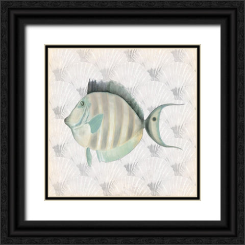 Neutral Vintage Fish I Black Ornate Wood Framed Art Print with Double Matting by Medley, Elizabeth