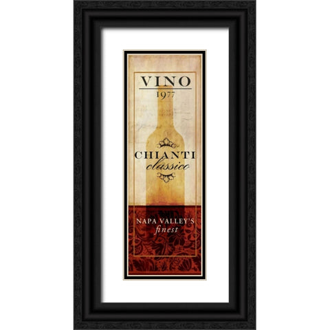 Vino I Black Ornate Wood Framed Art Print with Double Matting by Medley, Elizabeth