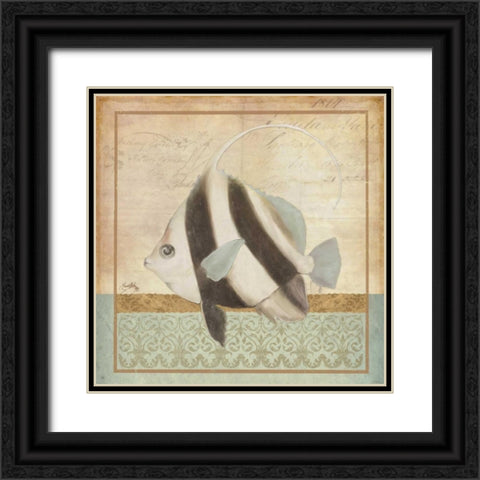 Vintage Fish I Black Ornate Wood Framed Art Print with Double Matting by Medley, Elizabeth