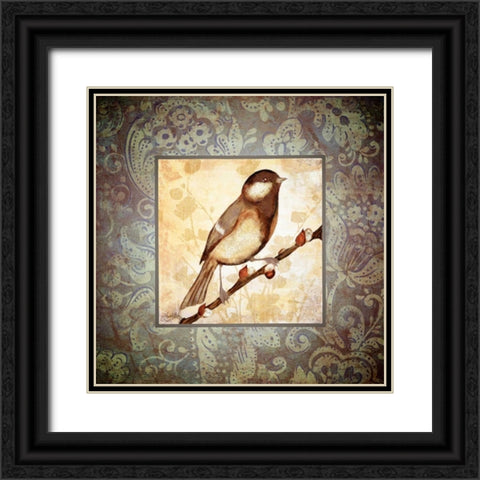 Tiny Bird I Black Ornate Wood Framed Art Print with Double Matting by Medley, Elizabeth