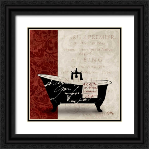 Red and Black Bath Tub I Black Ornate Wood Framed Art Print with Double Matting by Medley, Elizabeth