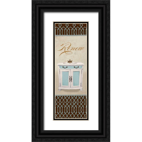 Relax in Blue II Black Ornate Wood Framed Art Print with Double Matting by Medley, Elizabeth