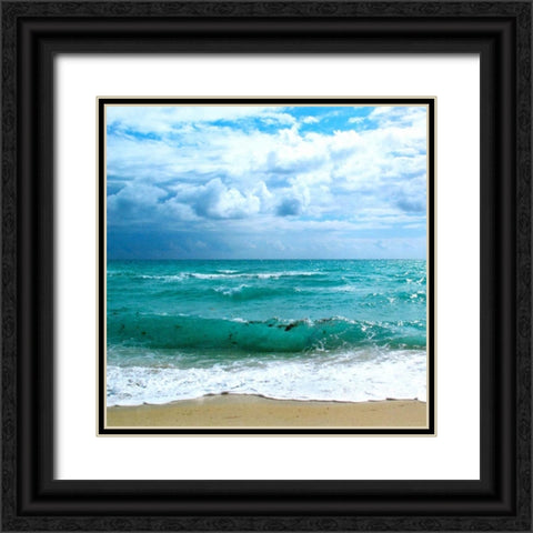 Teal Surf II Black Ornate Wood Framed Art Print with Double Matting by Biscardi, Nicholas