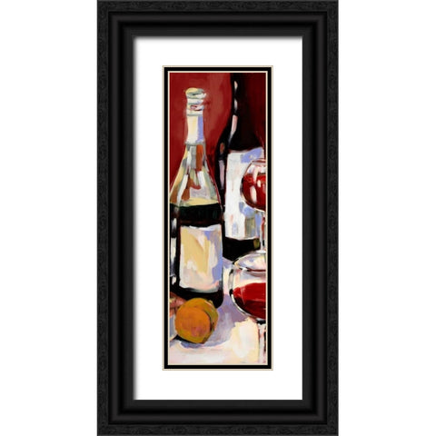 Wine and Dine I Black Ornate Wood Framed Art Print with Double Matting by Slivka, Jane