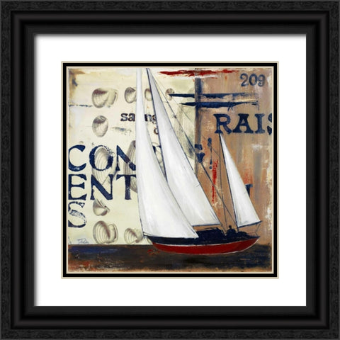 Blue Sailing Race II Black Ornate Wood Framed Art Print with Double Matting by Pinto, Patricia