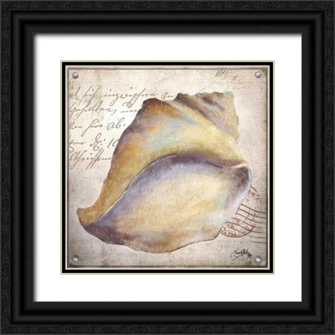 Beach Shell II Black Ornate Wood Framed Art Print with Double Matting by Medley, Elizabeth