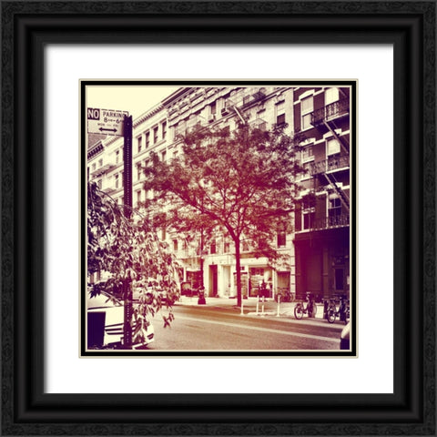 Downtown Border Black Ornate Wood Framed Art Print with Double Matting by Acosta, Juliana