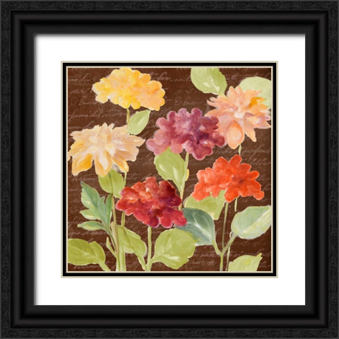 Fragrant Garden on Brown I Black Ornate Wood Framed Art Print with Double Matting by Loreth, Lanie
