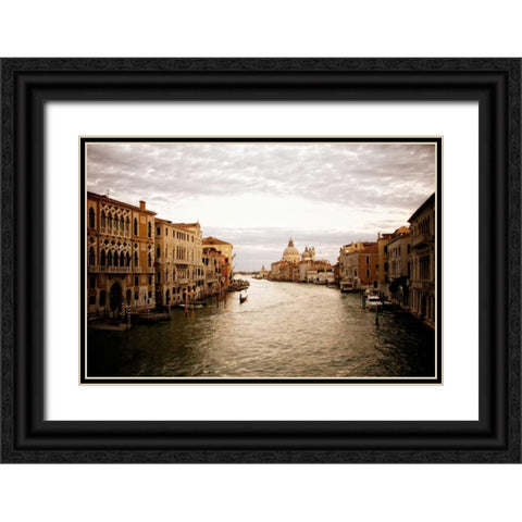Venetian Canals I Black Ornate Wood Framed Art Print with Double Matting by Navas, Emily