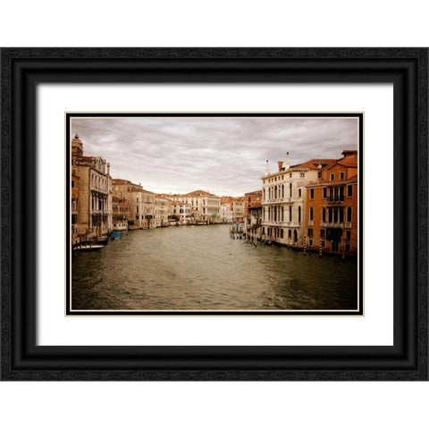 Venetian Canals II Black Ornate Wood Framed Art Print with Double Matting by Navas, Emily