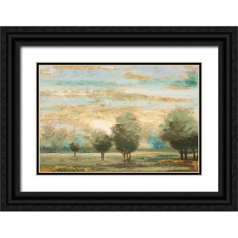 Return to the Gold Open Glow II Black Ornate Wood Framed Art Print with Double Matting by Marcon, Michael