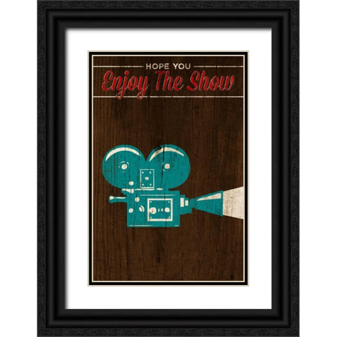Enjoy the Show-Camera Black Ornate Wood Framed Art Print with Double Matting by SD Graphics Studio