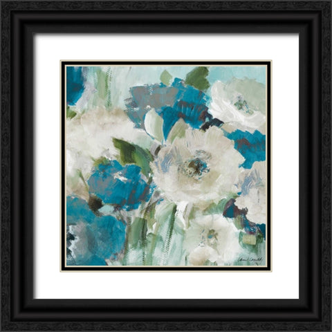 Indigo Power Square III Black Ornate Wood Framed Art Print with Double Matting by Loreth, Lanie